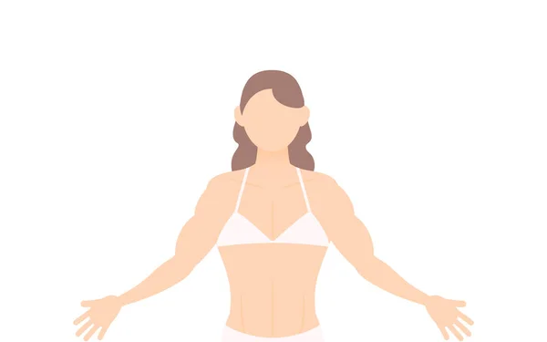 Bodybuilder Woman Hands Outstretched — Stock Vector