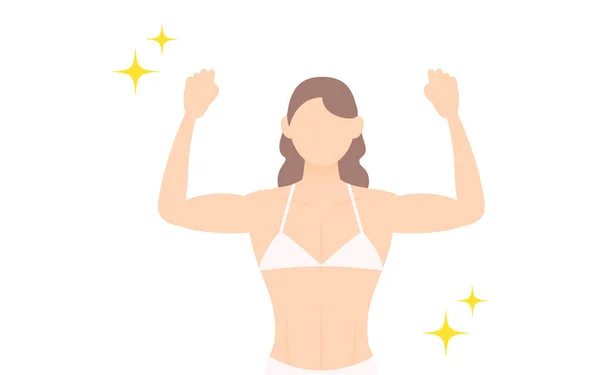 Bodybuilder Woman Posing Bumps — Stock Vector