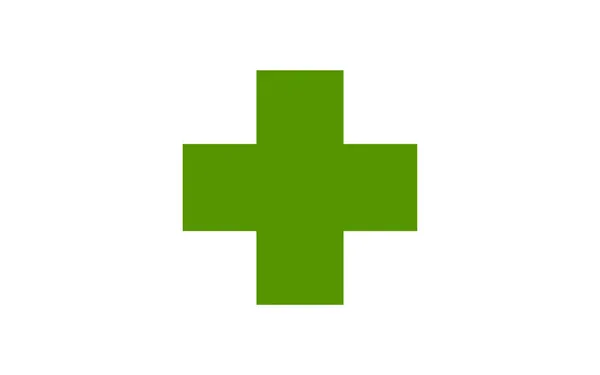 Знак Навігації Безпеки Зелений Хрест Білому Тлі — стоковий вектор
