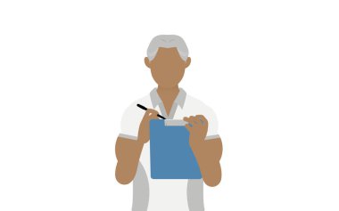 Jimnastik hocası kıdemli adam, gemide yazıyor.