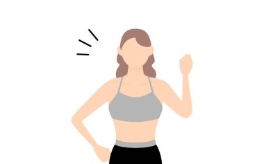 Spor hocası kadın cesaretlendiriyor.