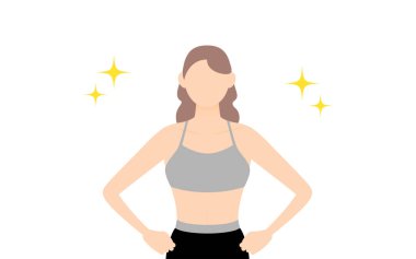 Beden eğitimi hocası kadın, elleri kalçasında duruyor.