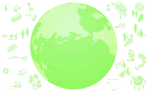 Sdg Green Earth Sdg Goal Ikony — Stockový vektor