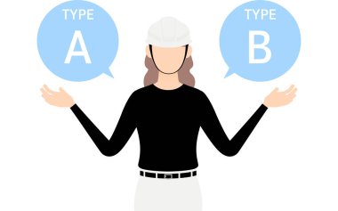 Marangoz kadın pozu, A ve B 'yi gösteriyor.