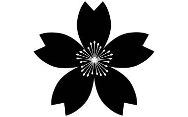 Kiraz çiçekleri, siyah taç yaprakları ve beyaz mantarlar.