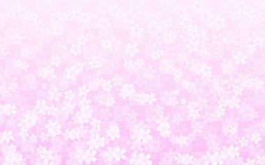 Bahar Arkaplanı, Kiraz Çiçeği Yaprakları ve Japon Damalı Örnekleri