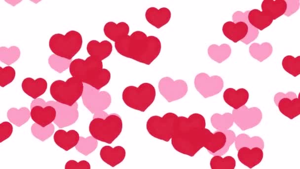 Imagem Dia Dos Namorados Animação Com Corações Dançantes — Vídeo de Stock