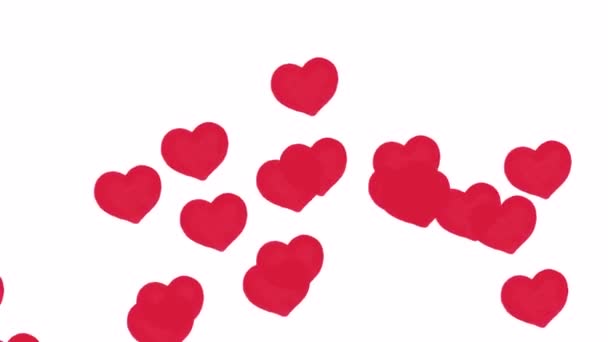 Sevgililer Günü Görüntüsü Dans Eden Kalplerle Yapılan Animasyon — Stok video