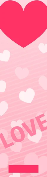 Sevgililer Günü Bayrağı Pembe Kalp Fotokopi Alanı 160X600 — Stok Vektör