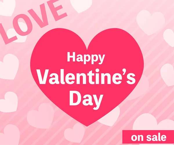 День Святого Валентина Розовое Сердце 300X250 — стоковый вектор