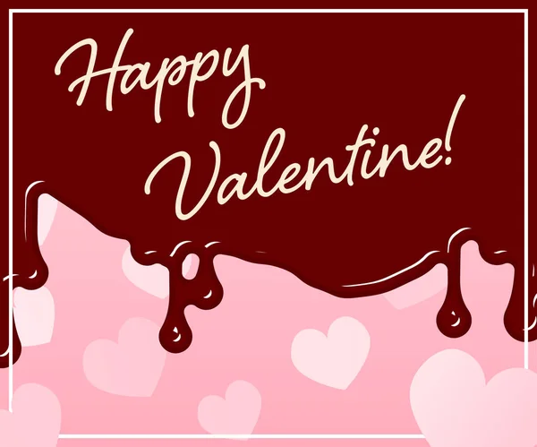 Bannière Saint Valentin Fond Coeur Rose Avec Chocolats Égouttés 300X250 — Image vectorielle