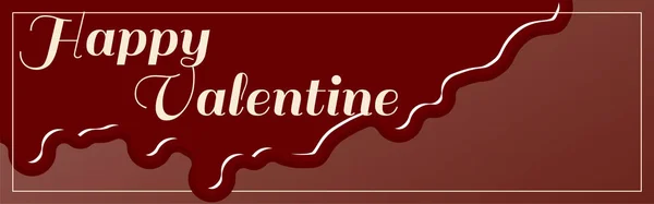 Banner Dia Dos Namorados Fundo Marrom Com Gotejamento Chocolate 320X100 — Vetor de Stock