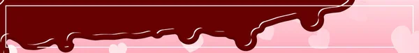 Valentinstag Banner Rosa Herz Hintergrund Mit Tropfenden Pralinen 468X60 — Stockvektor
