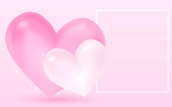 Glittery Stylish Heart Valentine Day Copy Space Available — Stock vektor