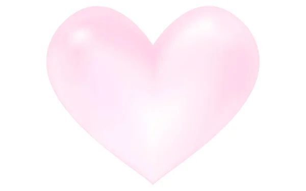 バレンタインデーのためのキラキラとスタイリッシュな3Dハート パールピンク — ストックベクタ
