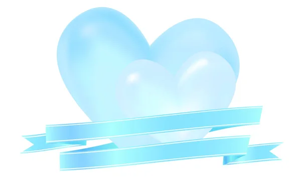 Étiquette Ruban Coeur Voie Navigable White Day — Image vectorielle