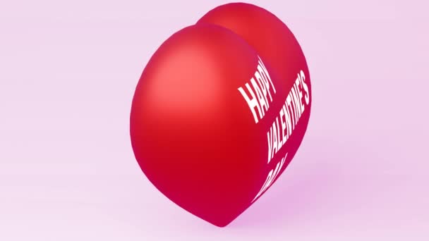 Sevgililer Günü Için 3Dcg Döngü Animasyonu Kırmızı Kalp 360 Derece — Stok video