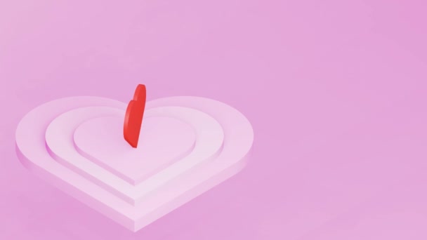 3Dcg Simple Heart Loop Animation Spinning Base — Stockvideo