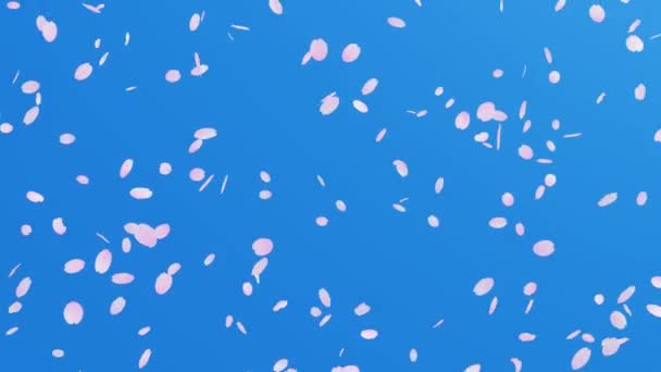 Loop Animation Von Kirschblüten Schneesturm Frühling Hintergrund Teilchen Mit Kirschblüten — Stockvideo