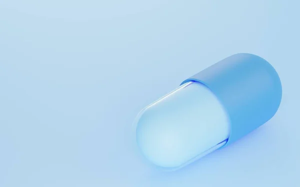 3Dcg Tıp Mavi Beyaz Kapsüller Izometrik — Stok fotoğraf