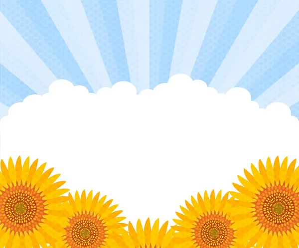 Summer Sunflower Iridescent Clouds 300X250 — Stock Vector