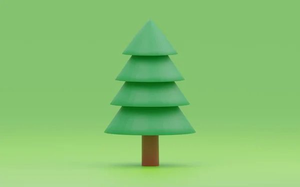 3Dcg One Cedar Conifer Tree Copy Space — Stock Photo, Image