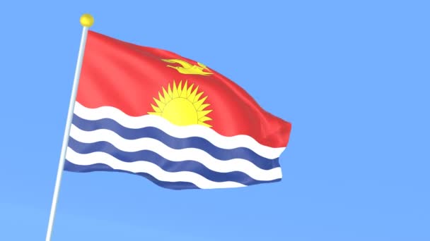 Dünyanın Ulusal Bayrağı Kiribati — Stok video