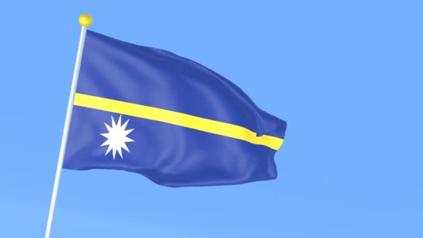 Bandera Nacional Del Mundo Nauru — Vídeos de Stock
