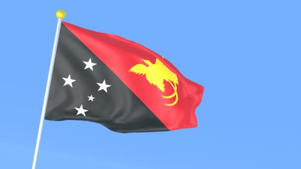 Världens Nationella Flagga Papua Nya Guinea — Stockvideo