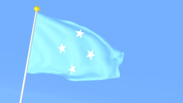 Bandera Nacional Del Mundo Estados Federados Micronesia — Vídeos de Stock