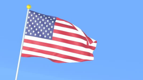 Bandiera Nazionale Del Mondo Stati Uniti America — Video Stock