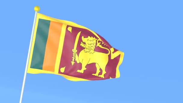 Nationale Vlag Van Wereld Sri Lanka — Stockvideo
