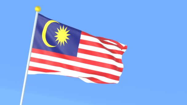 Bandiera Nazionale Del Mondo Malesia — Video Stock