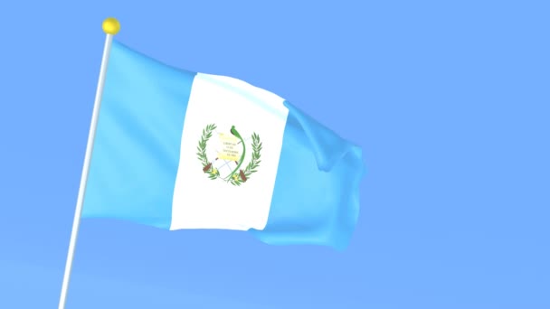 Nationale Vlag Van Wereld Guatemala — Stockvideo