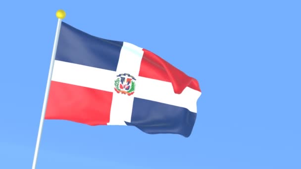 Národní Vlajka Světa Dominikánská Republika — Stock video