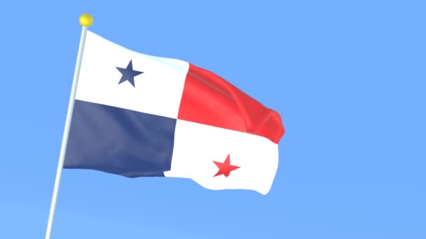 Nationale Vlag Van Wereld Panama — Stockvideo