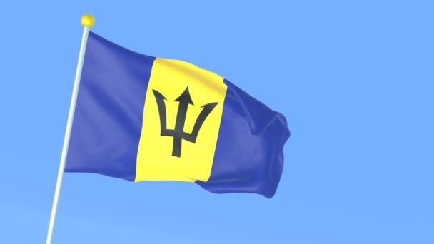 Bandeira Nacional Mundo Barbados — Vídeo de Stock