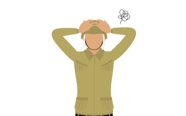 Kıdemli Bayan Asker Poz ver, kafanla endişelen.