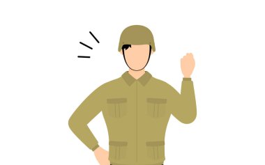 Erkek asker pozu, neşeli, cesur poz!