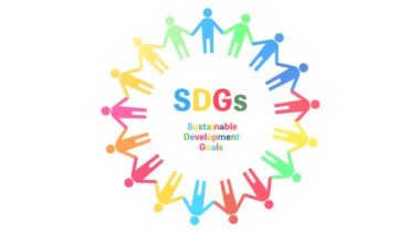 17 belirlenmiş renk (beyaz arkaplan) kullanılarak logonun SDG döngüsü canlandırması)
