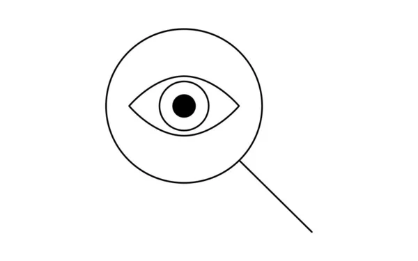 Ojos Simples Lupa Imagen Búsqueda — Vector de stock