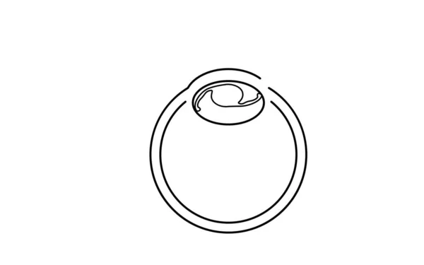 Хірургія Катаракти Flow Illustration Line Drawing Inserting Intraocular Lens — стоковий вектор
