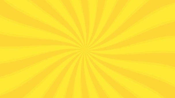 Animación Bucle Líneas Concentración Amarillas Fondo Efecto Que Ondulan Rotan — Vídeos de Stock