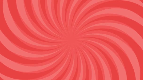 Looping Animation Undulating Rotating Red Concentration Lines Effect Background — Stock Video