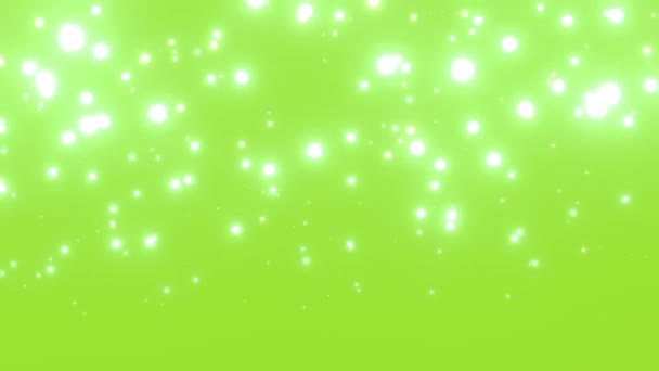 Abstract Lus Animatie Van Witte Lichtbellen Groene Achtergrond Deeltje Achtergrond — Stockvideo