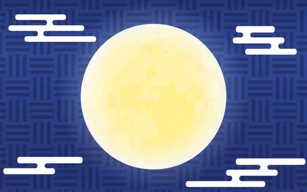 Fond Japonais Avec Lune Lune Brume Trois Effondrements — Image vectorielle
