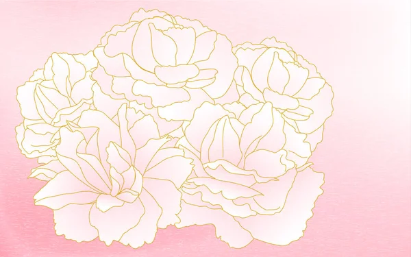 Bahar çiçekleri ve bitkiler, çift kiraz çiçekleri (şakayık kiraz) açık pembe gradyan, Japon dokusuyla kaplanmış.