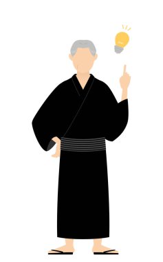 Yukata 'daki kıdemli adam, danışman ve danışman.