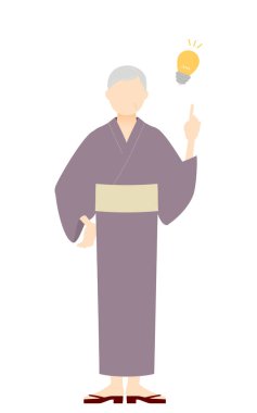 Yukata 'daki kıdemli kadın, danışmanlık ve danışmanlık yapıyor.