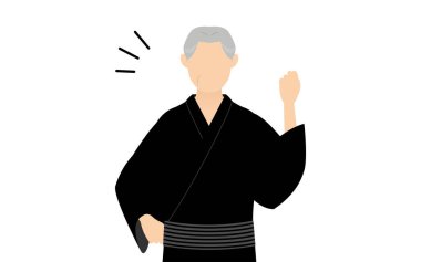 Yukata giymiş son sınıf öğrencisi, neşeli, cesur bir duruş.!